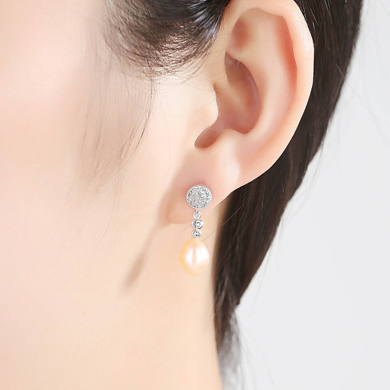 Sterling Silver Freshwater Pearl Drop Earrings - Saverah Village
