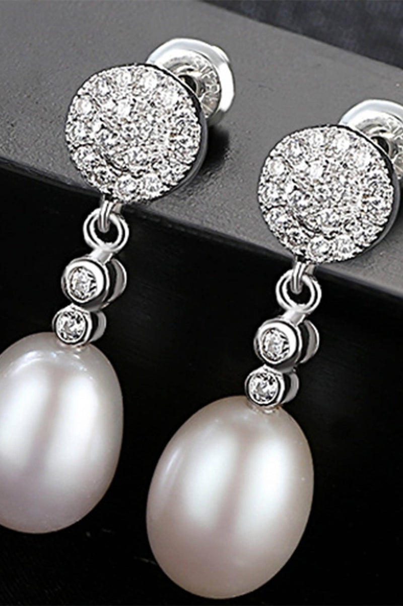 Sterling Silver Freshwater Pearl Drop Earrings - Saverah Village