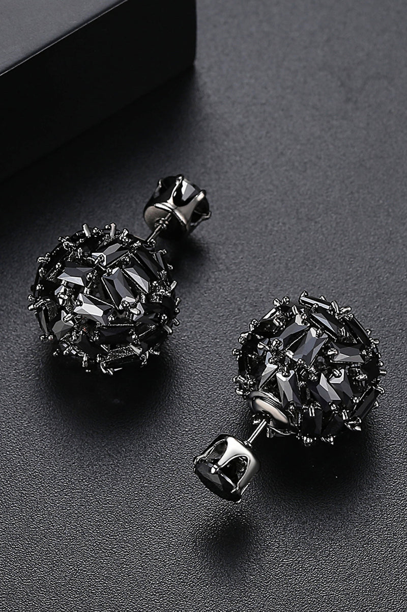 Double sided black cuboid stud Earrings - Saverah Village
